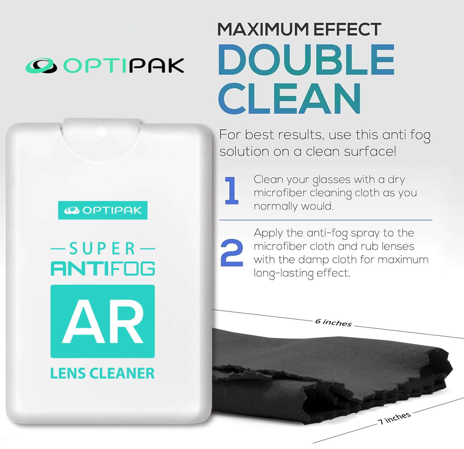 Close-up of two Optipak antifog spray bottles