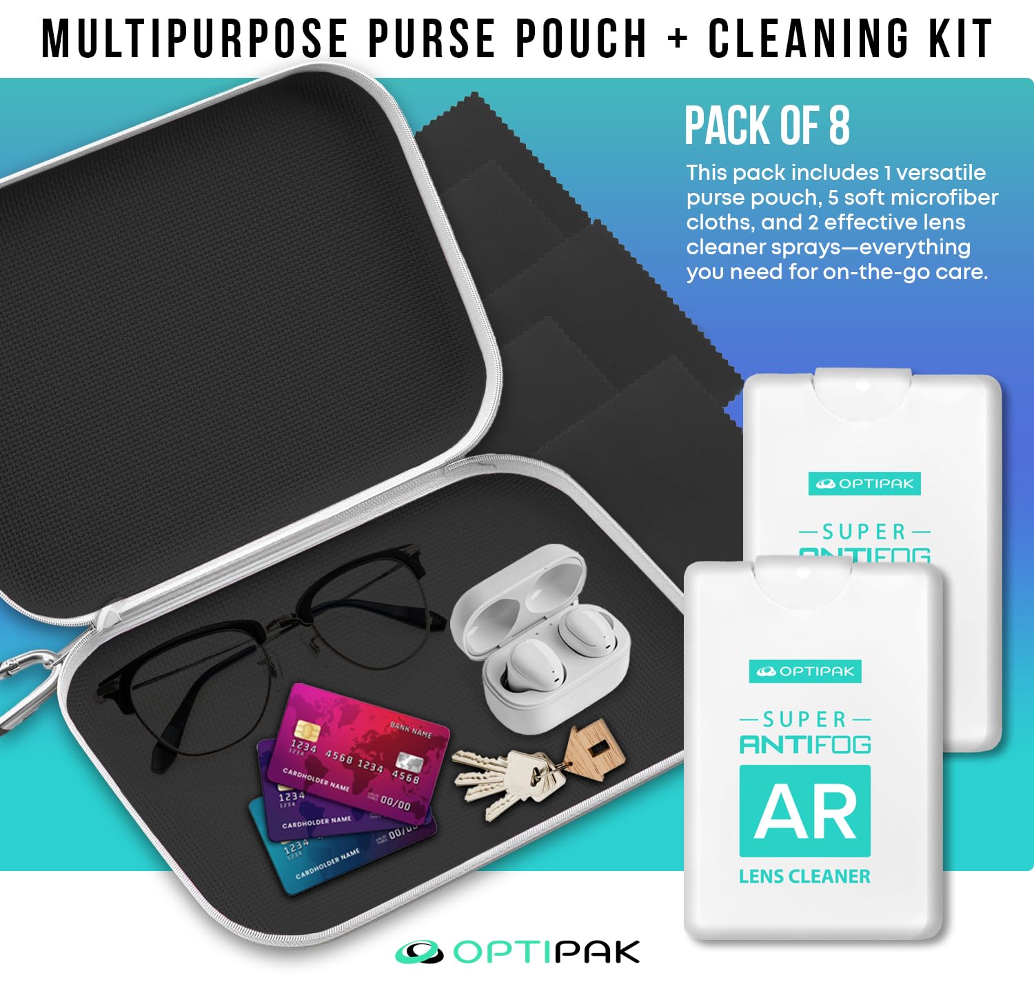 Optipak microfiber cleaning cloth, 6 by 7 inches