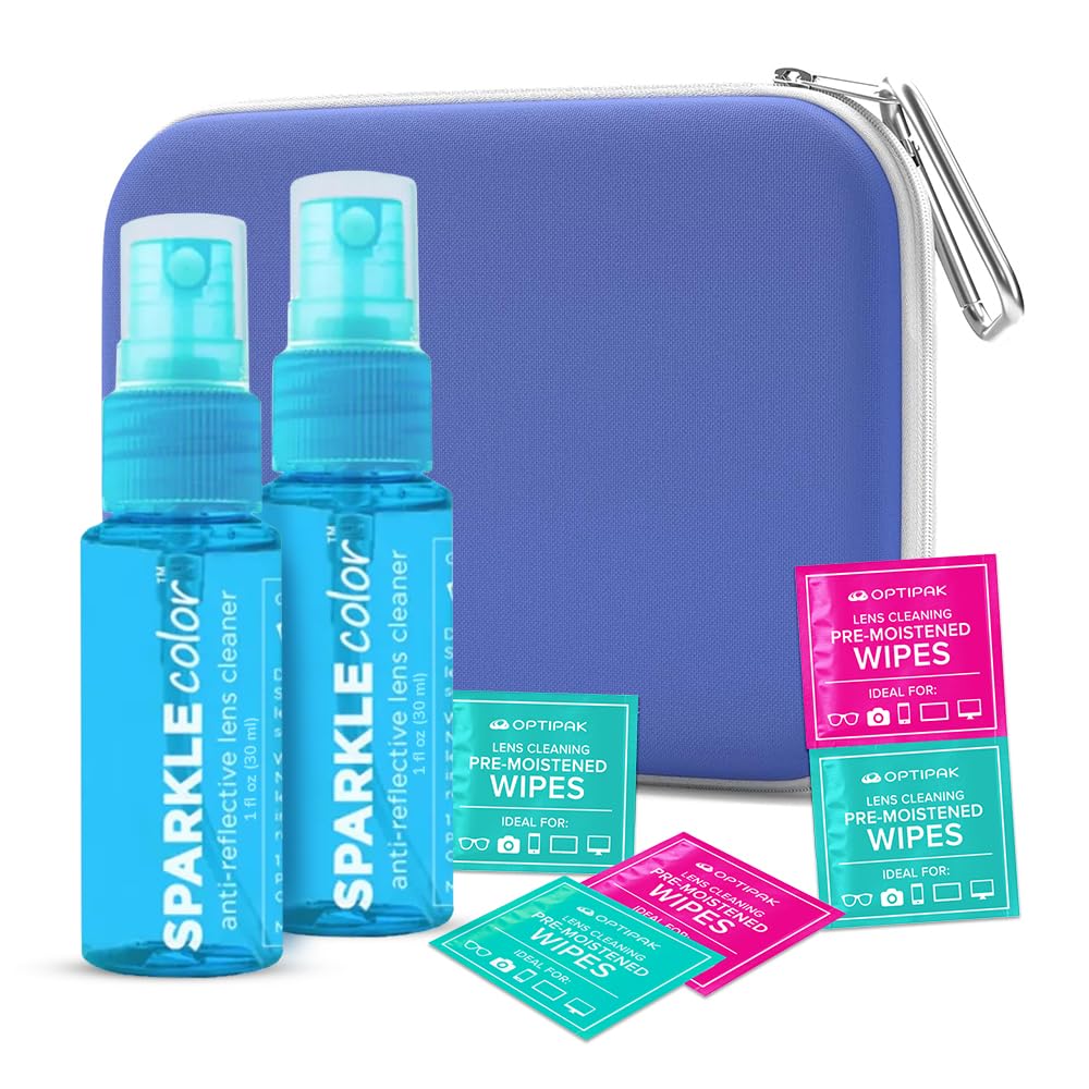 OPTIPAK Sparkle anti-reflective lens cleaner kit with two 1oz spray bottles