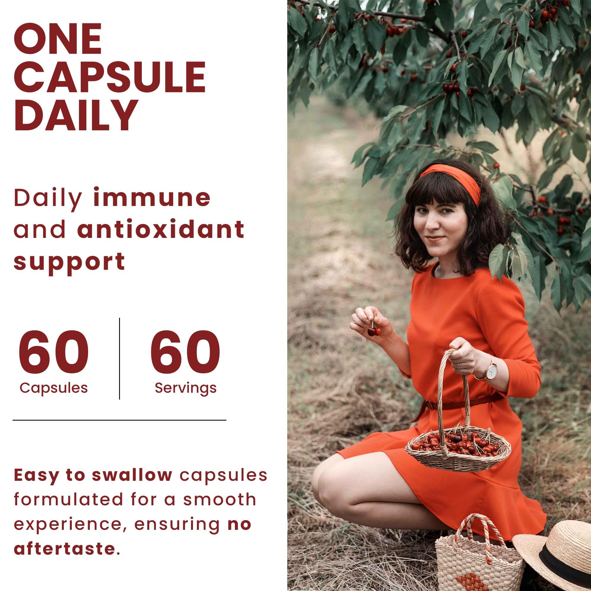 Immune support iconography for Acerola Cherry Capsules