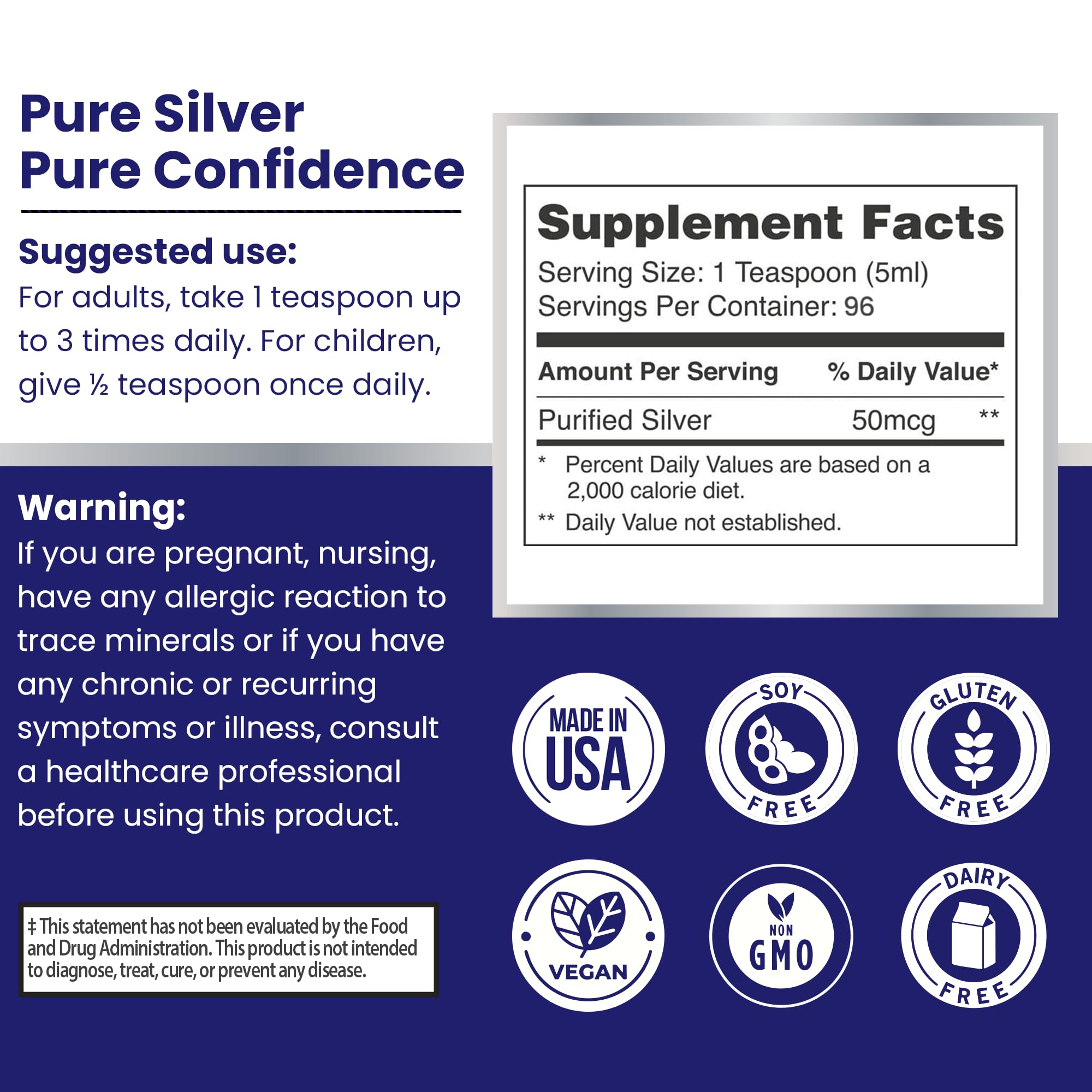 Neutral-taste colloidal silver liquid without metallic aftertaste