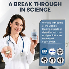 Supplement facts label for Sugr-2-Fibr