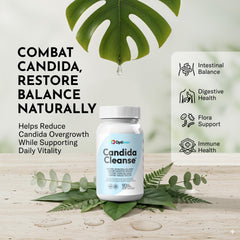 Optiwav Candida Cleanse ingredients label highlights caprylic acid and oregano botanicals