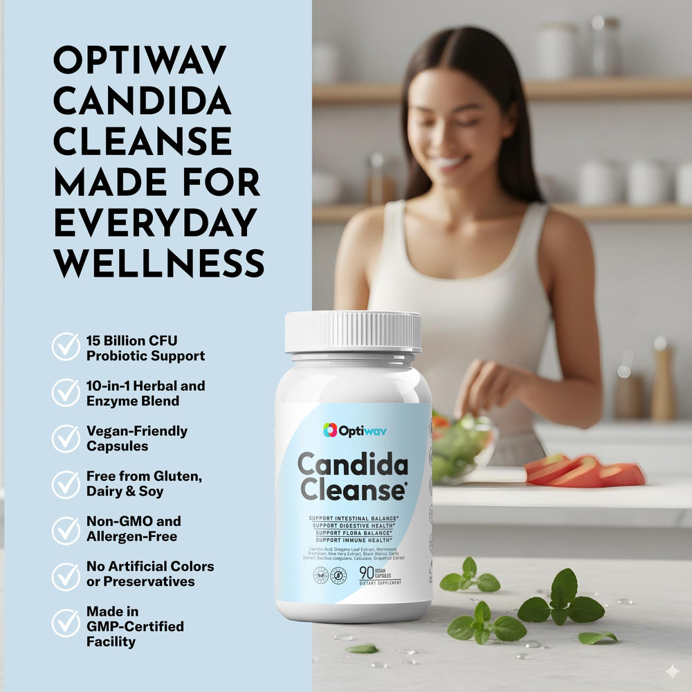 Optiwav Candida Cleanse vegan and gluten-free with clean-label formula
