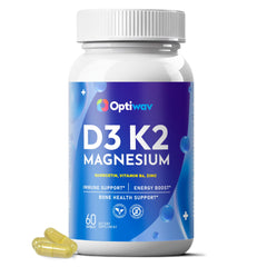 Optiwav D3 K2 Magnesium vitamin bottle label