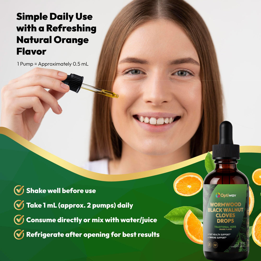 Naturally orange-flavored liquid supplement illustration