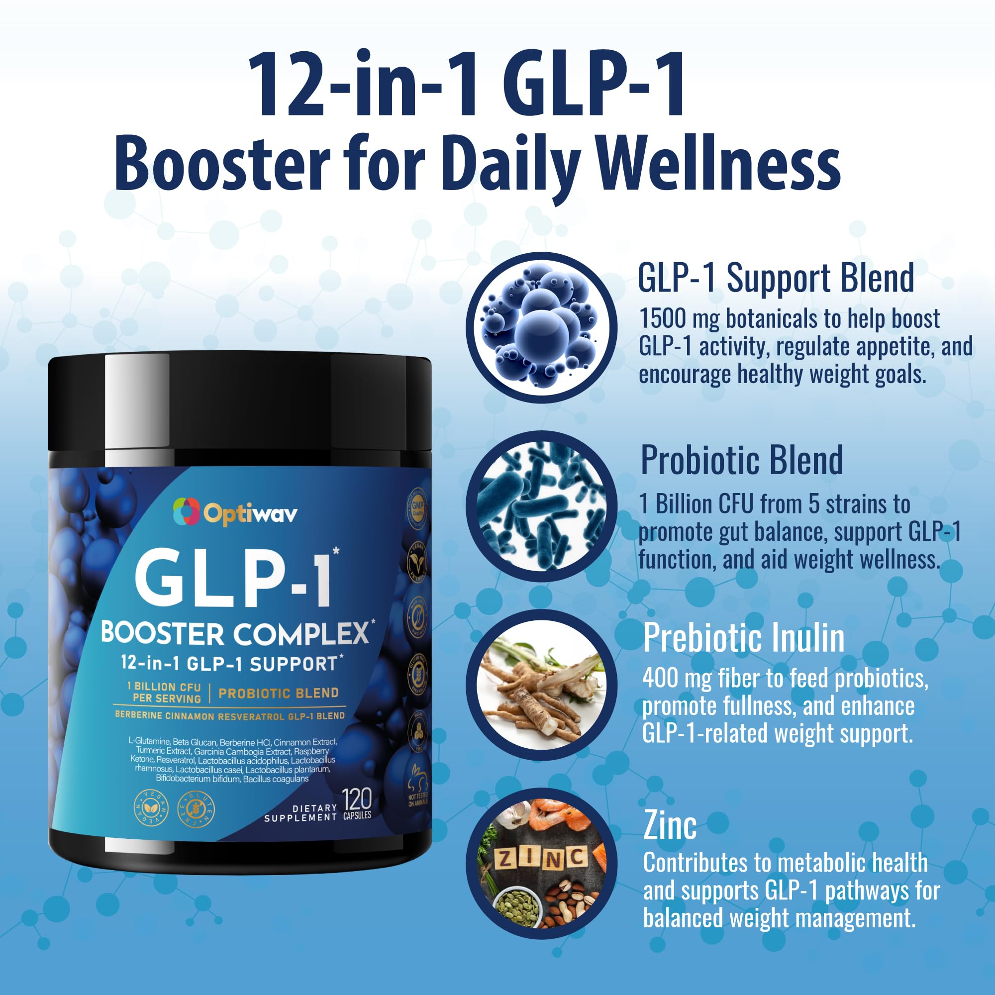 Probiotics and inulin fiber for gut health