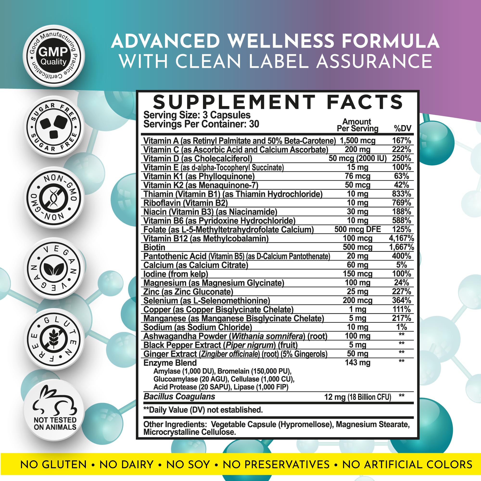 Optiwav GLP-1 capsules closeup showing vegan, gluten-free formula for clean nutrition.