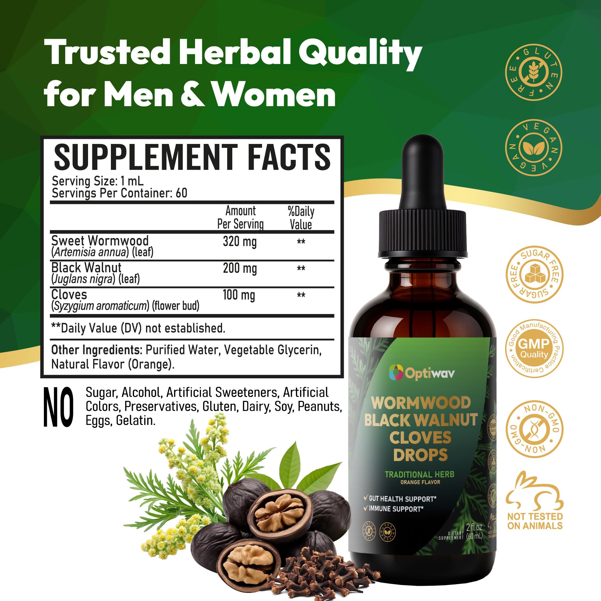 2 fl oz bottle packaging showing 60 servings