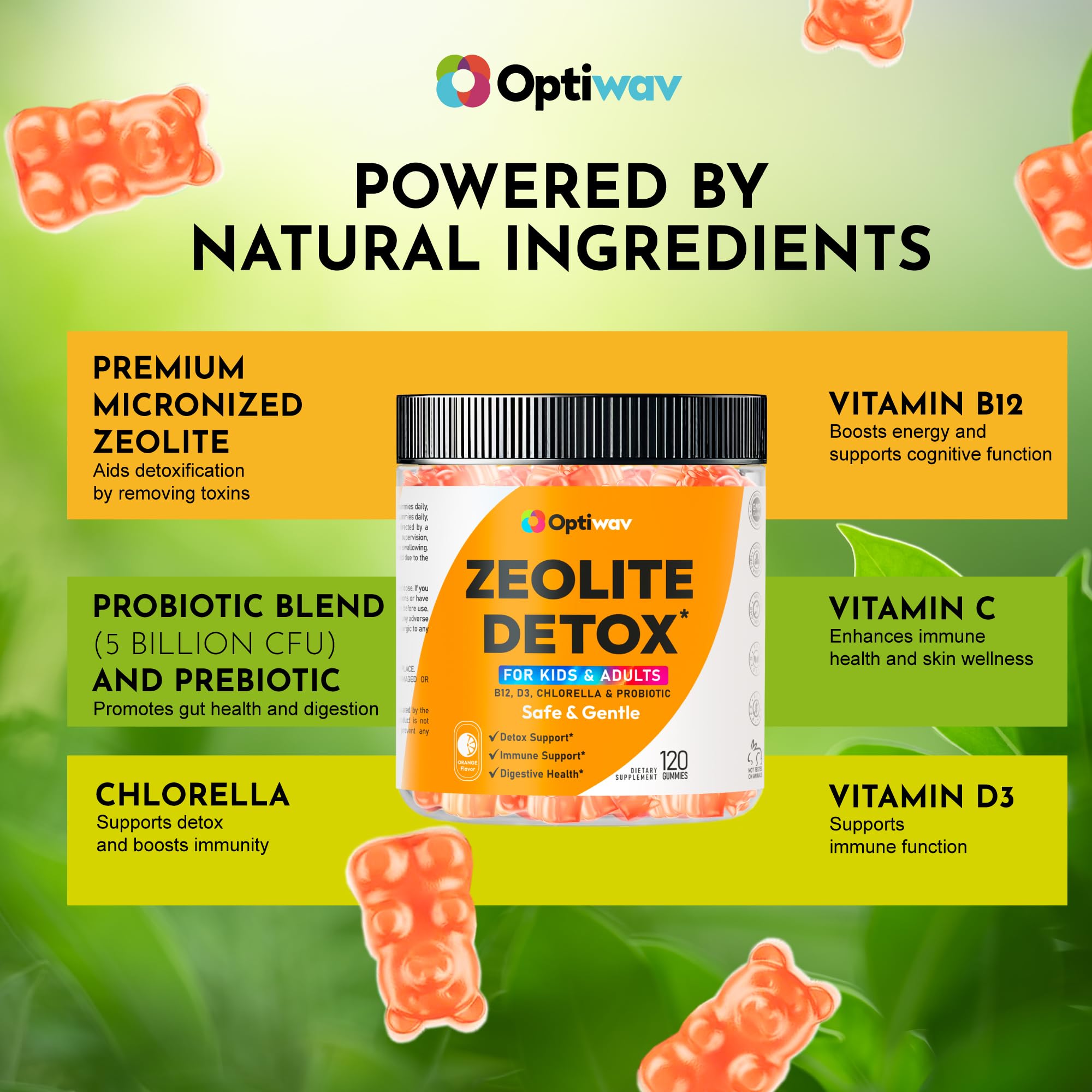 Probiotic and prebiotic blend imagery showing 5 Billion CFU