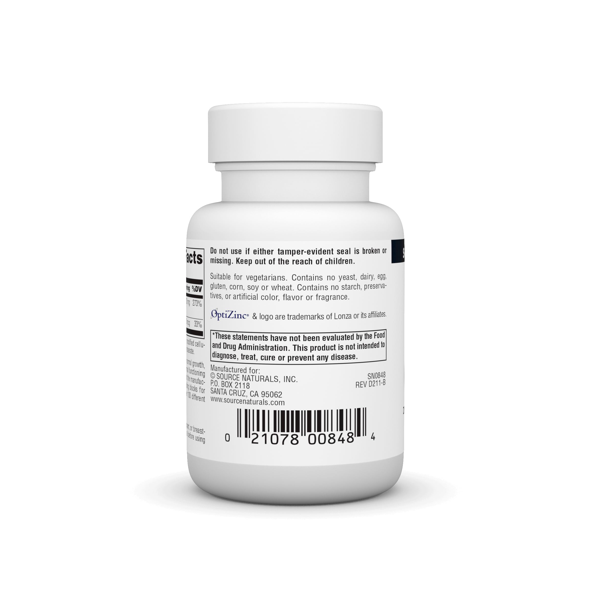 OptiZinc zinc methionine sulfate complex bottle