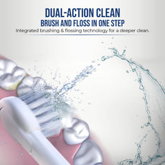 Close-up of Optum Duo flossing toothbrush head