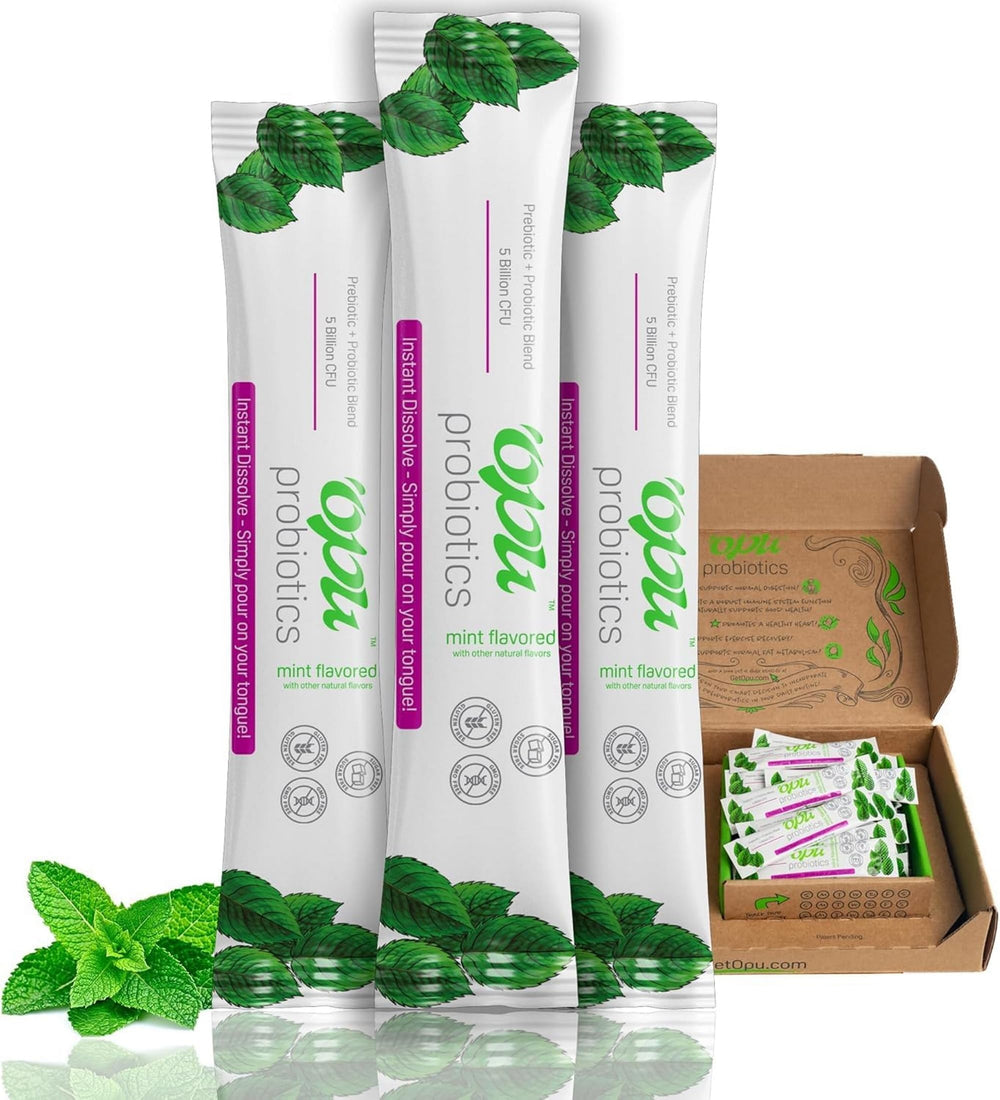 Mint flavor instant-dissolve probiotic powder pack