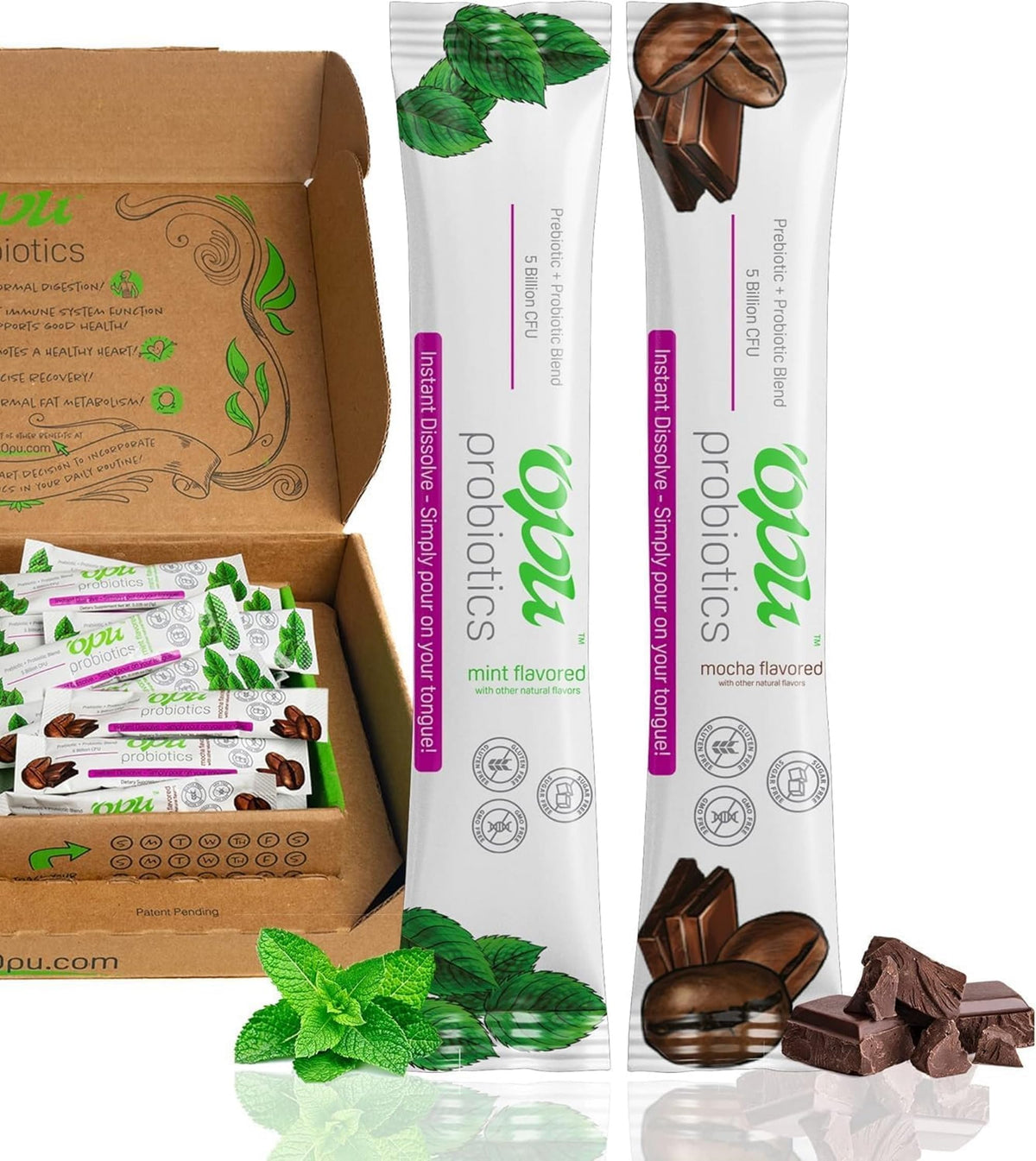 Opu Probiotics Mint Instant-Dissolve mint flavor packshot