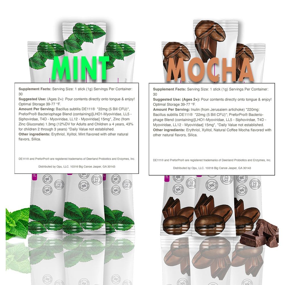 Mocha flavor instant-dissolve probiotic powder pack