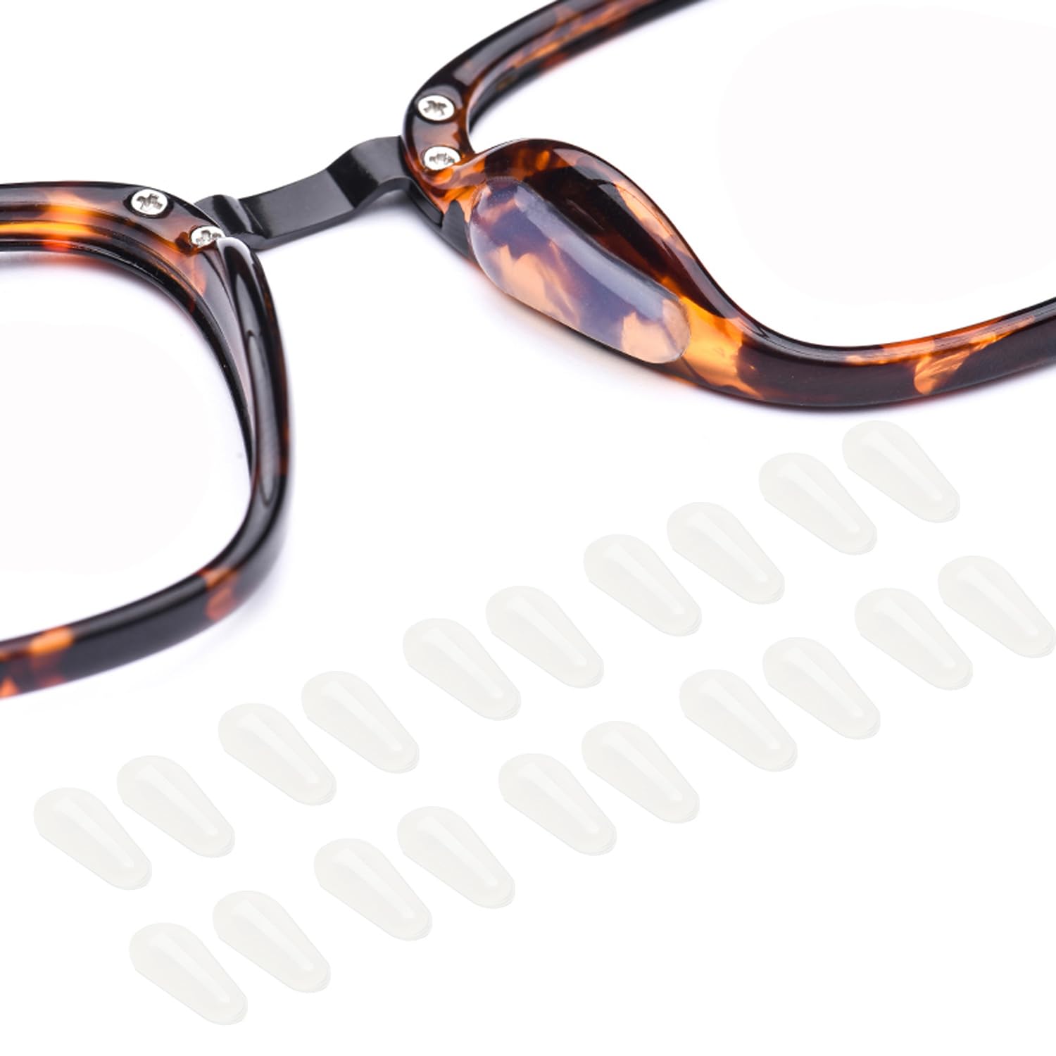 Clear OPUGIT 2.5mm anti-slip silicone nose pads on glasses