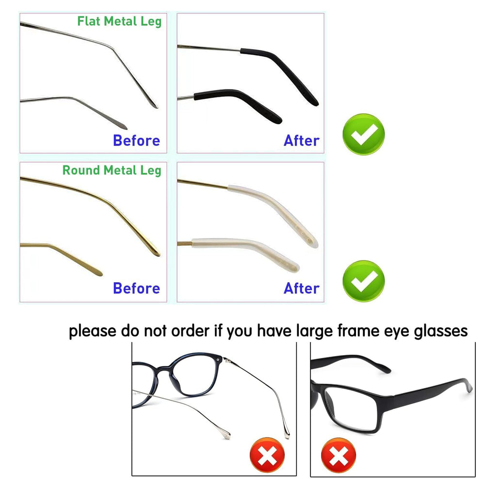 Anti-slip design on eyeglass temple end tips