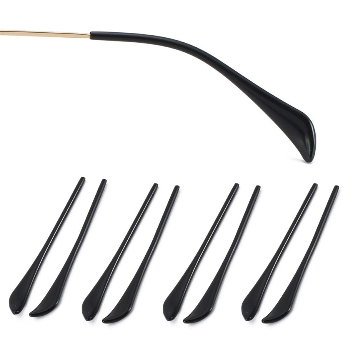 OPUGIT anti-slip eyeglass end tips black - 70 mm length - 4 pairs