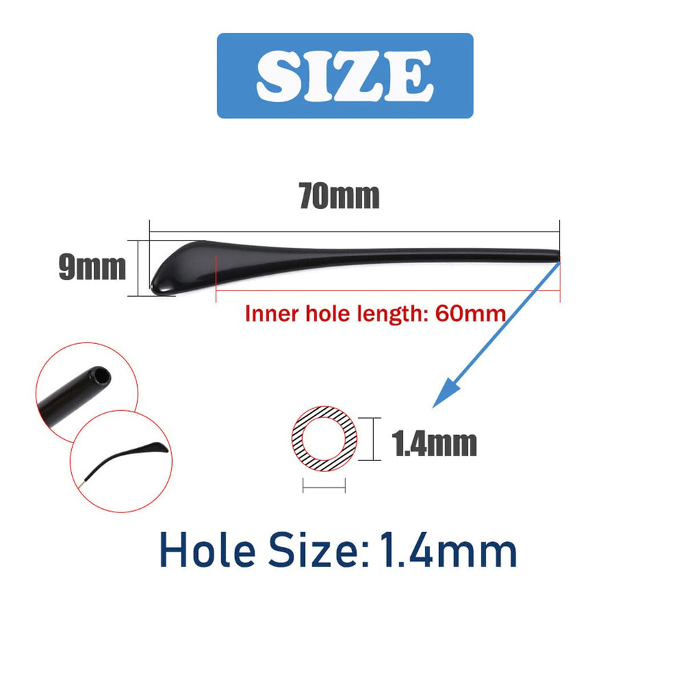 Fits round metal glasses legs 1.3 mm diameter