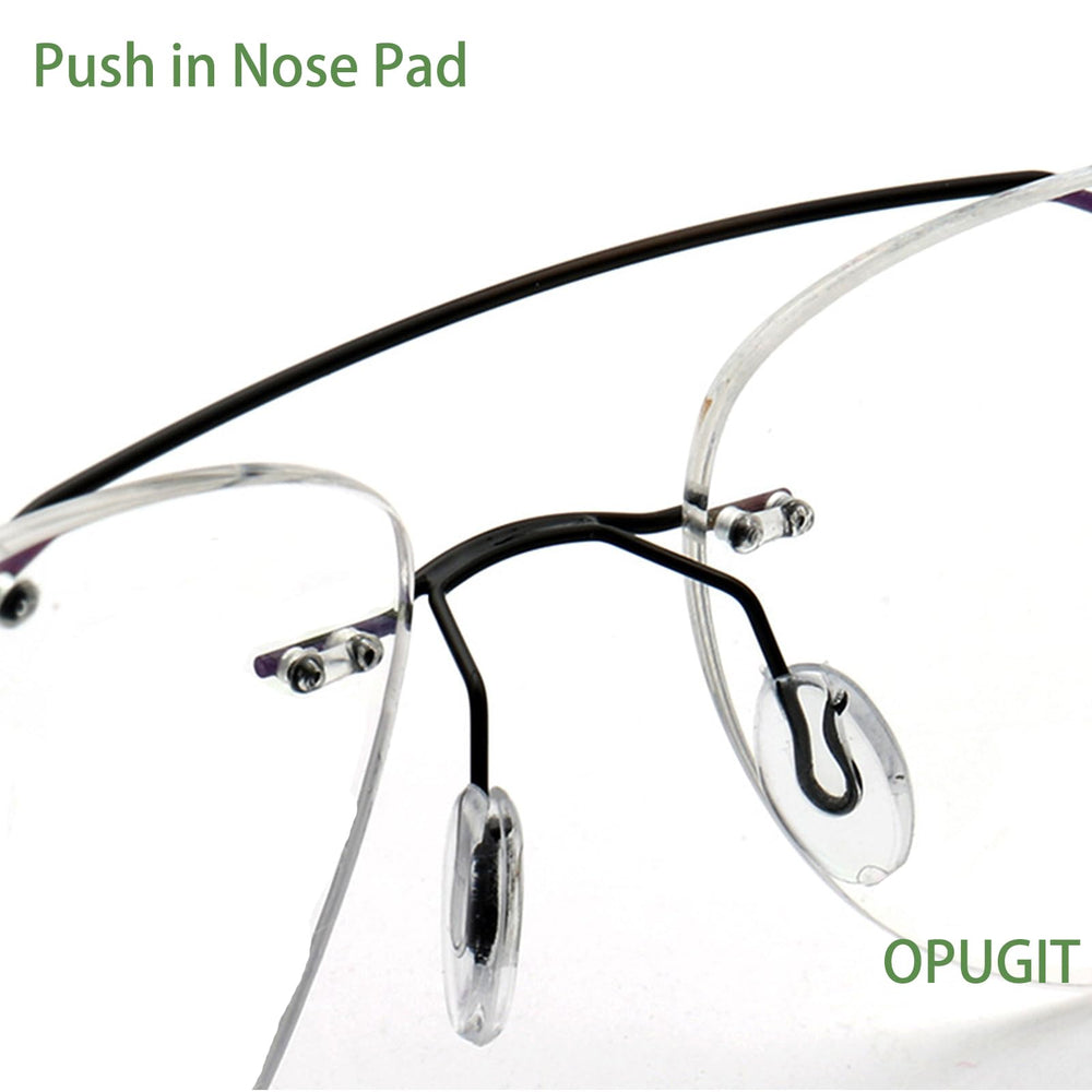 Anti-slip nose pads on a glasses frame