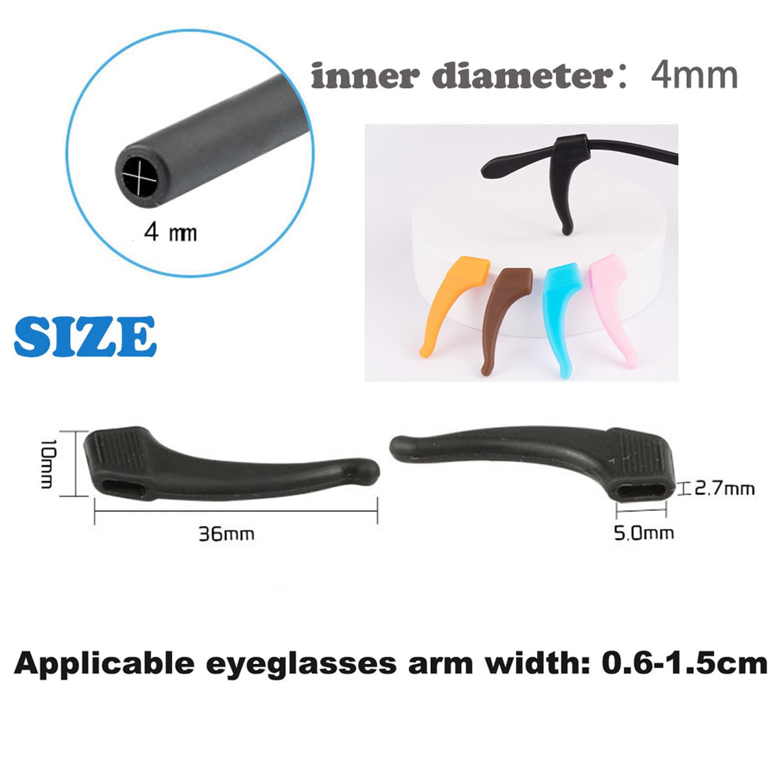 Easy to slide onto eyeglass arms demonstration