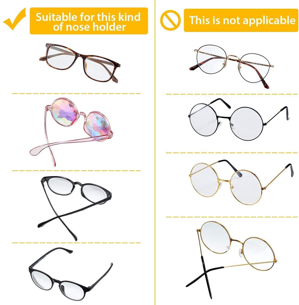 Anti-slip air bag nose pads stabilizing glasses on nose bridge