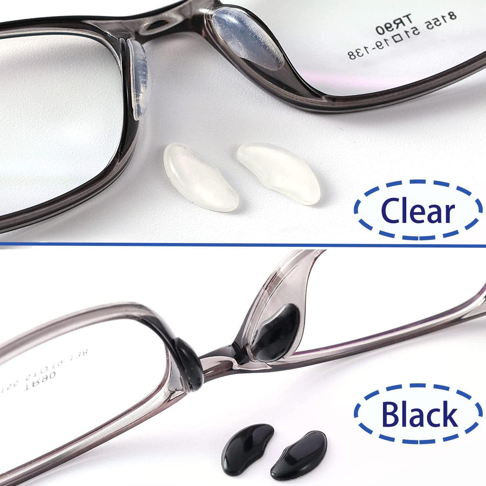 Single nose pad with adhesive applied on full-rim frame