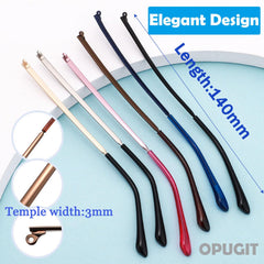 Close-up of 140mm OPUGIT temple length and 3mm width