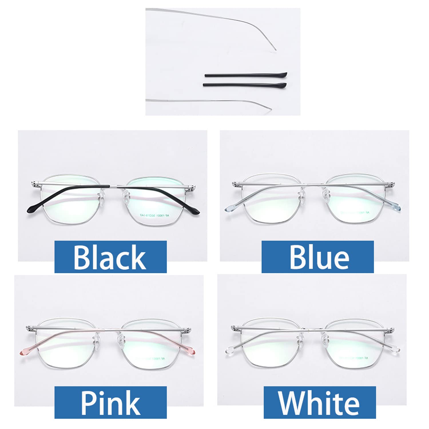 Eyeglass end tip attached to thin metal leg