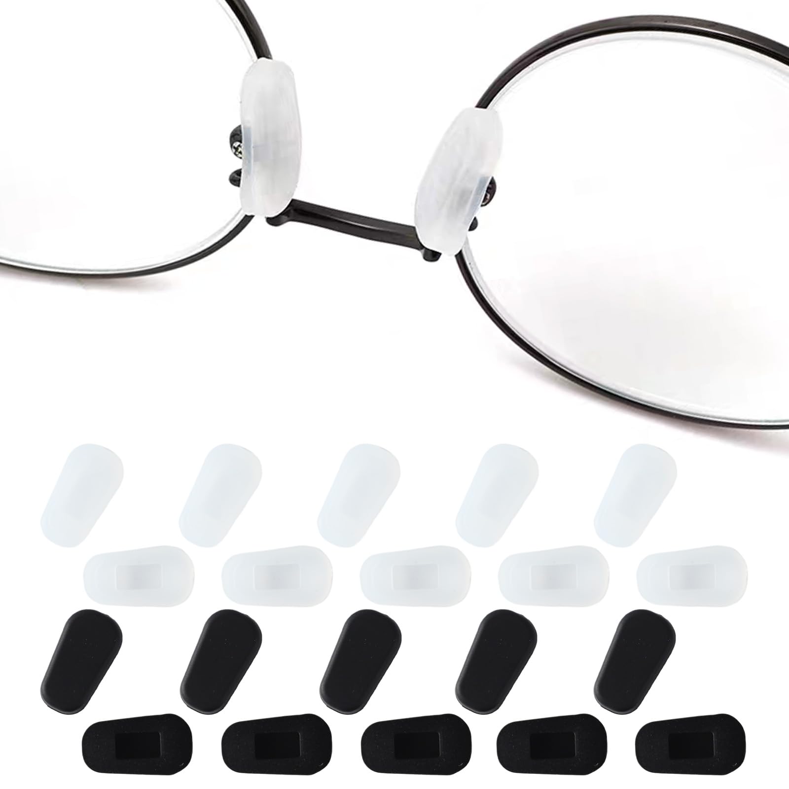 Silicone glasses nose pads set in black and white – image 1