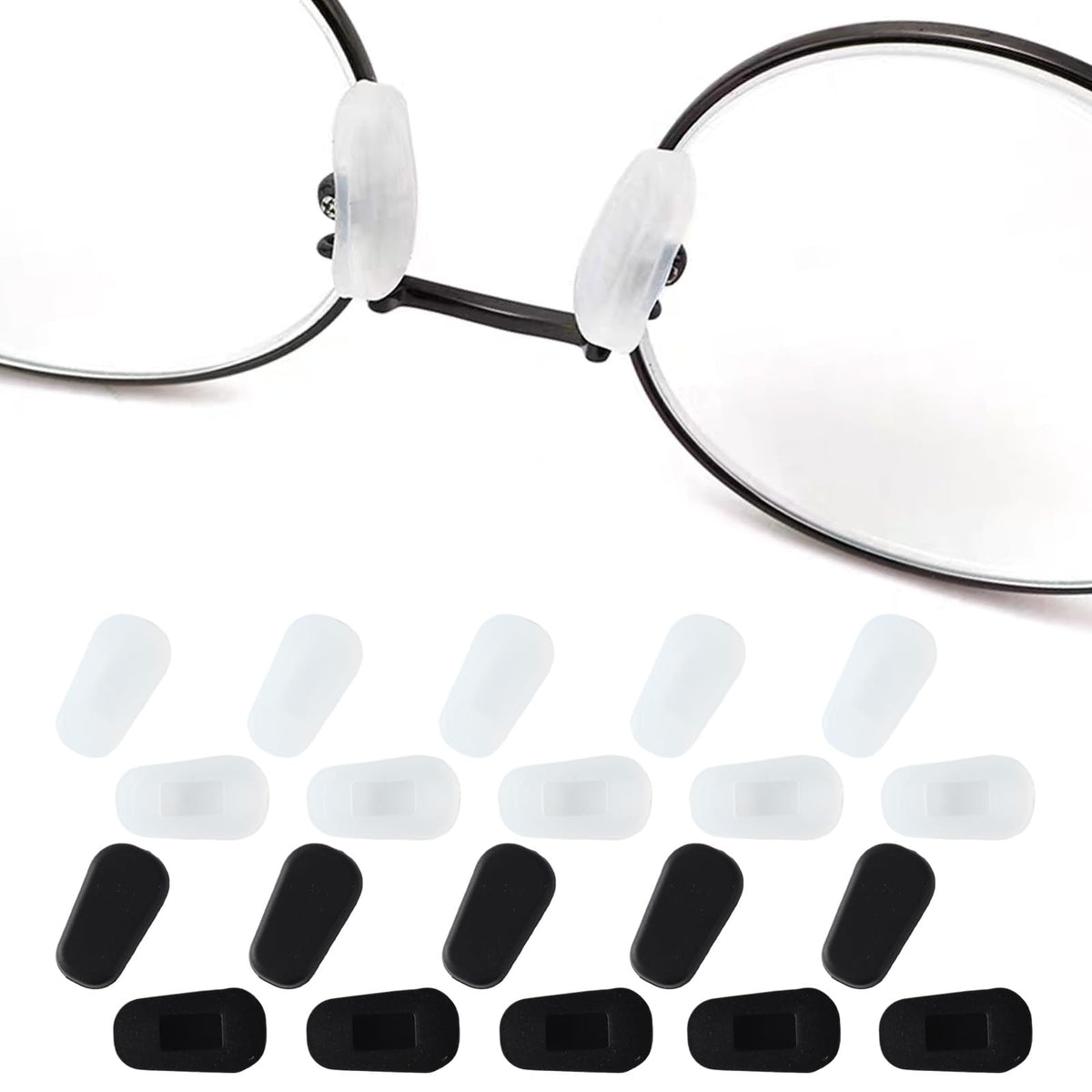 Silicone glasses nose pads set in black and white – image 1