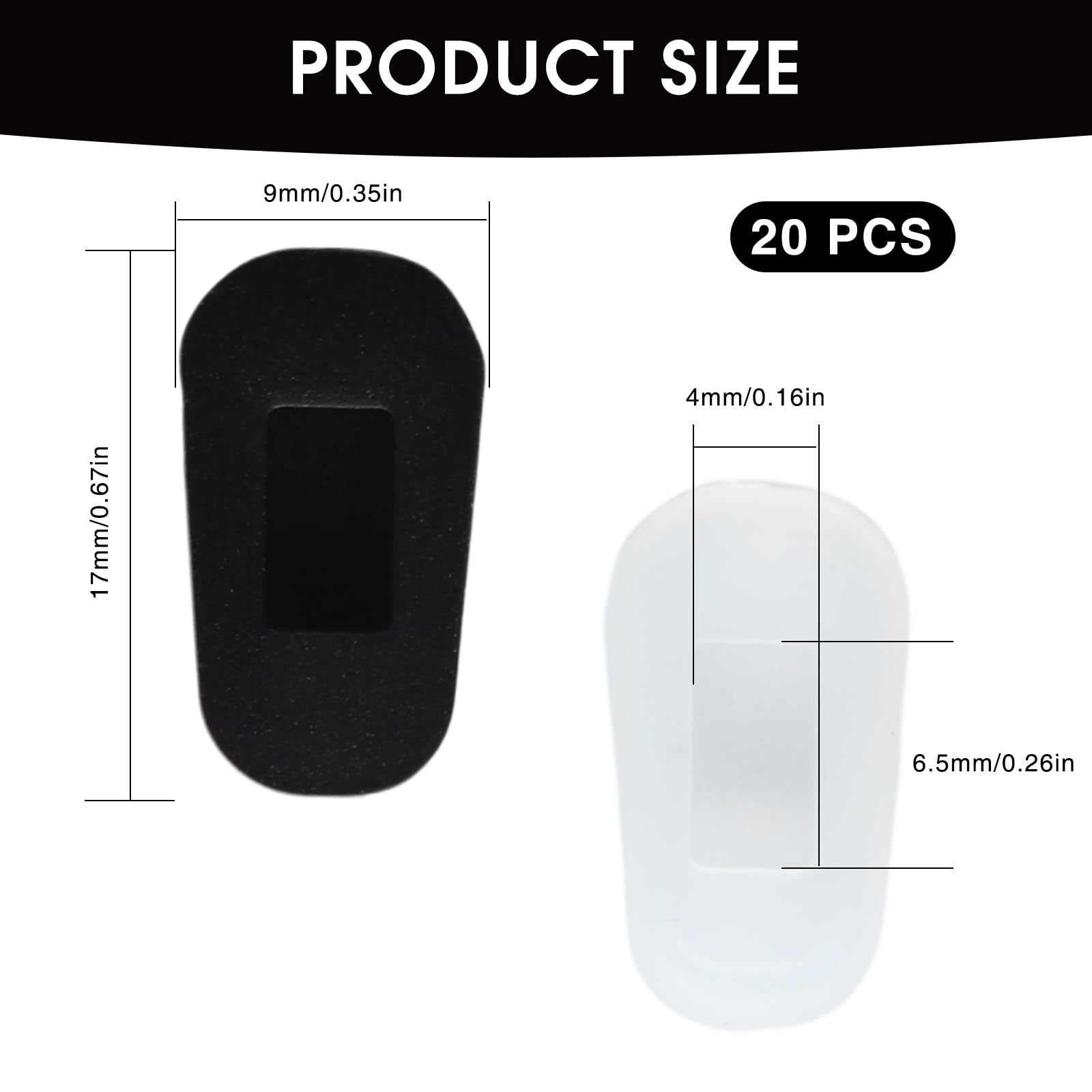 Slip-on nose pads for glasses – black and white (image 2)