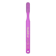 Close-up of soft nylon bristles on OraMD toothbrush