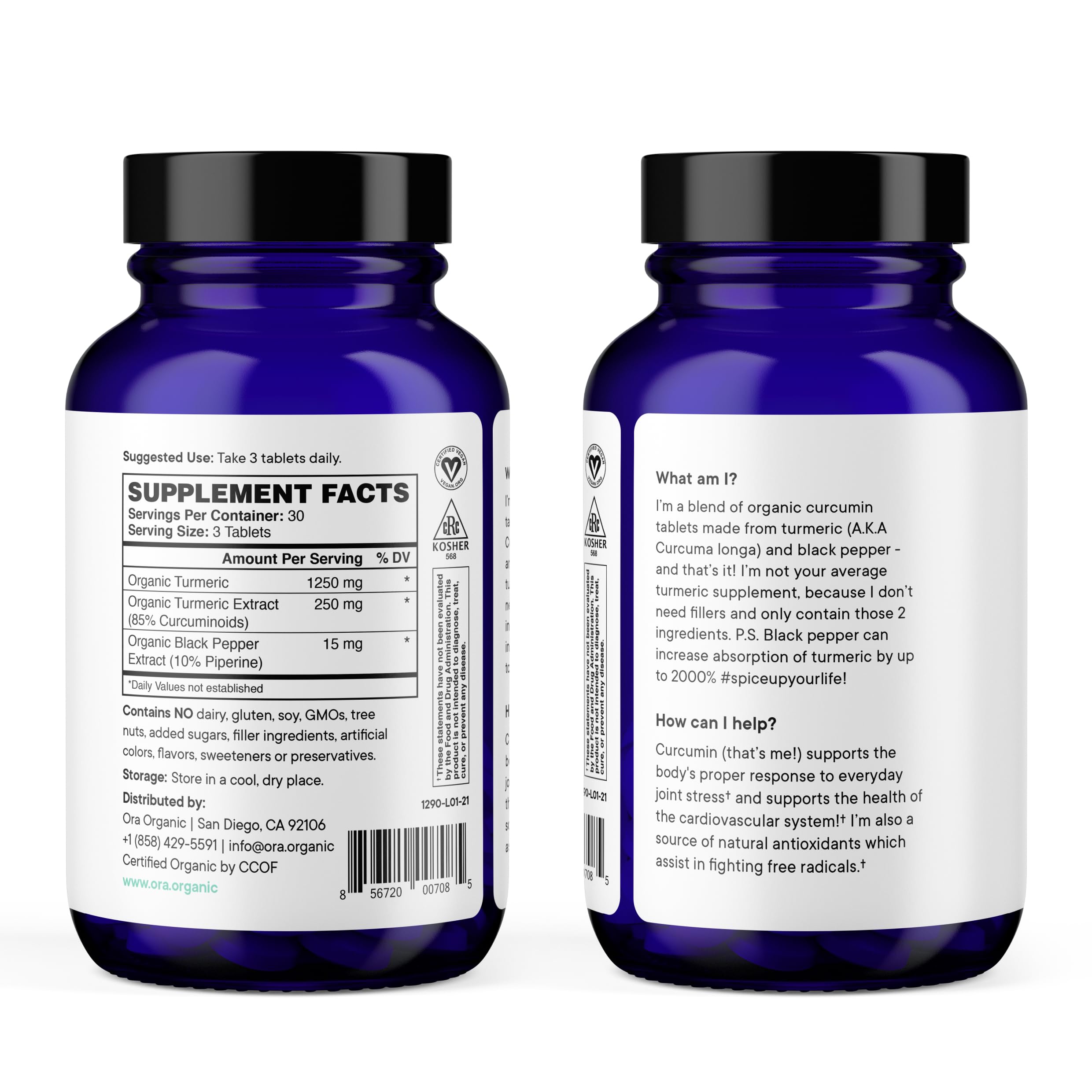 Organic turmeric root and black peppercorns