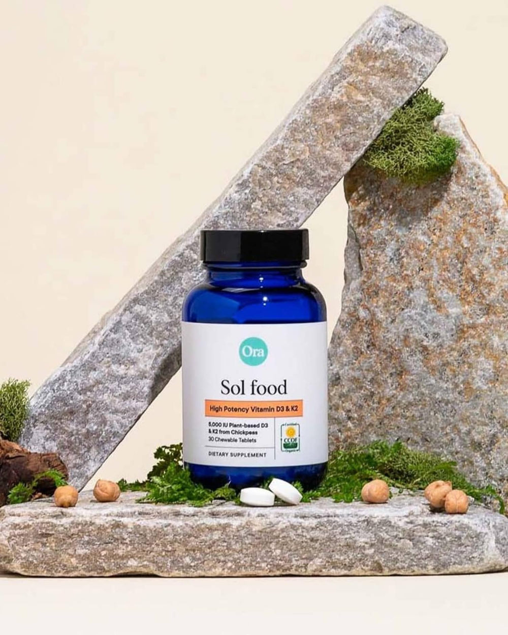 Chewable tablet of Ora Organic Vitamin D3 5000IU + K2