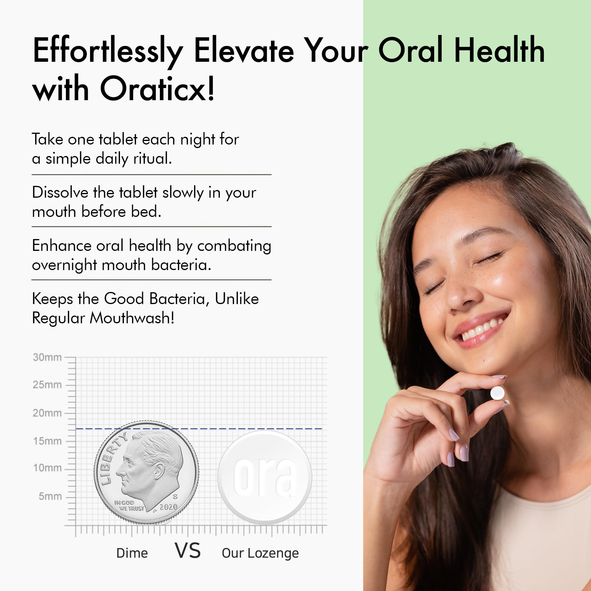 Mint-flavored OraTicx lozenges, 30-count