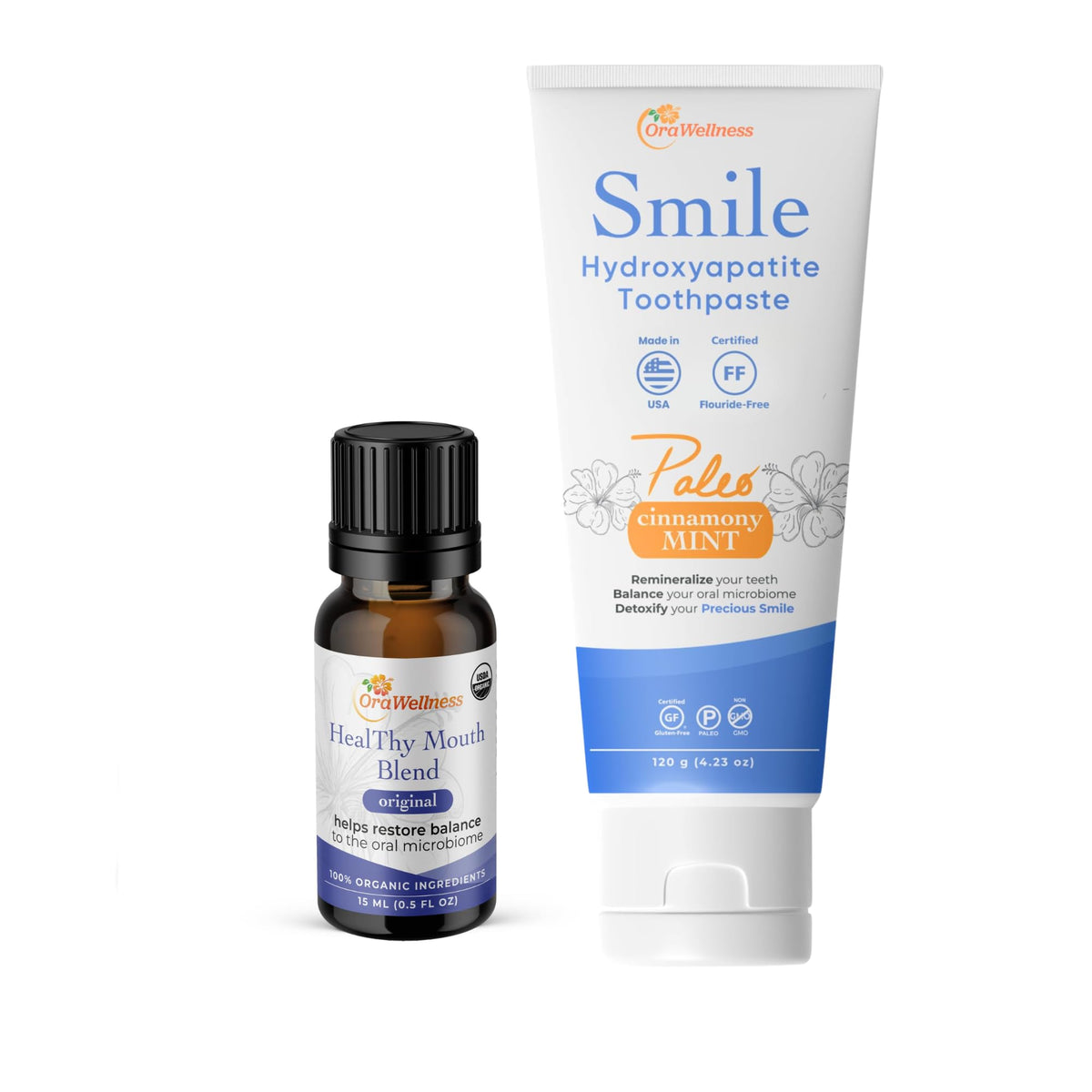 Bottle of OraWellness Healthy Mouth Blend Tooth Oil (0.5 fl oz)