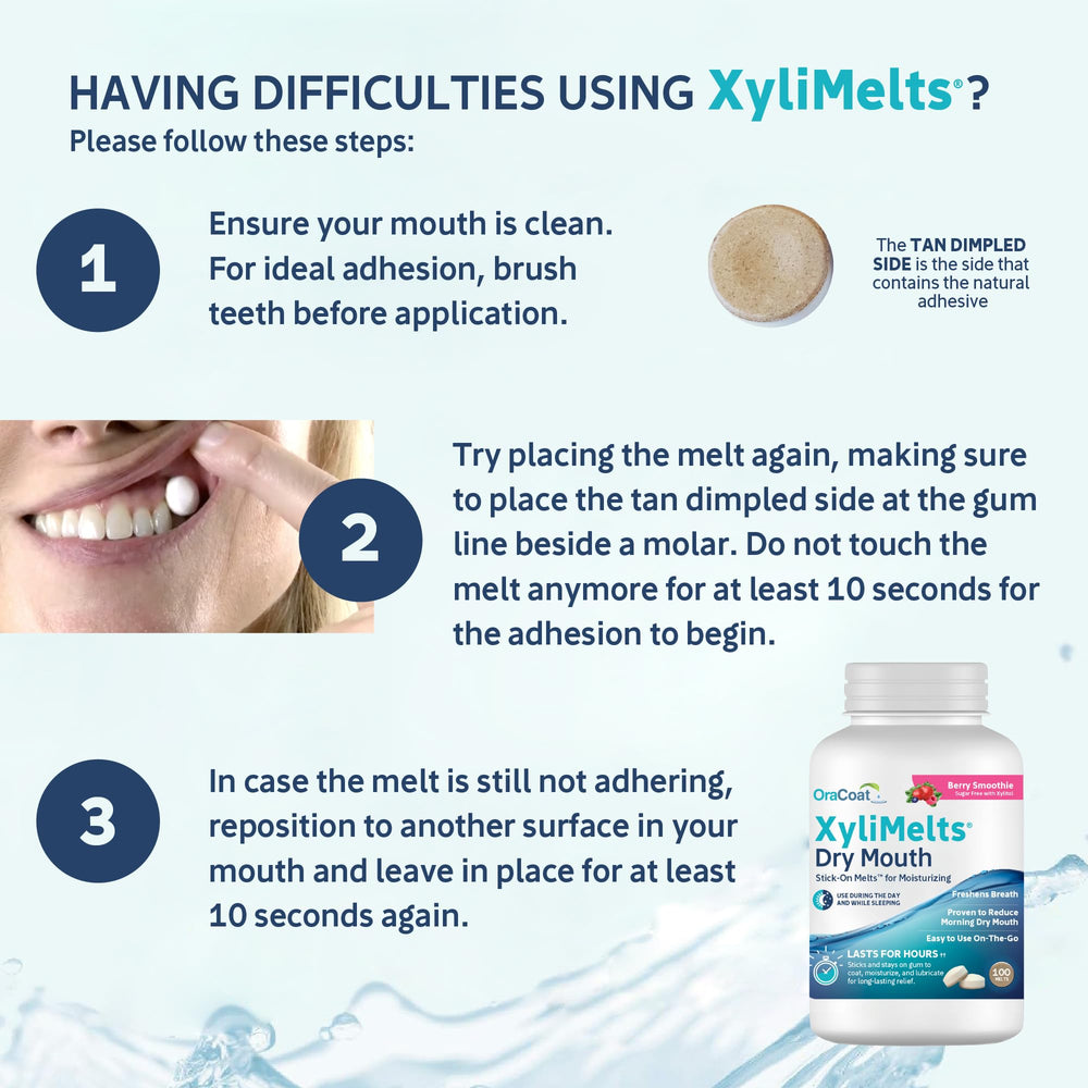 XyliMelts disc dissolving on teeth with no residue