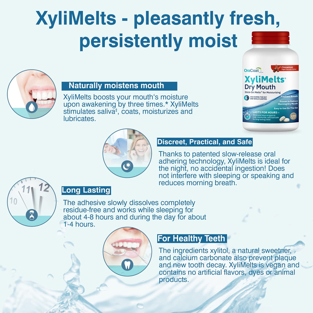 Vegan and gluten-free icons on Oracoat XyliMelts packaging