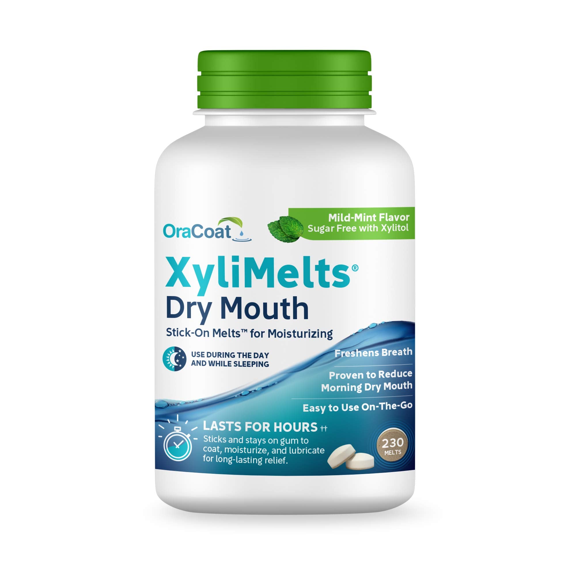 Oracoat XyliMelts discs adhering to gums for dry mouth relief