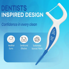Unflavored dental floss picks for adults