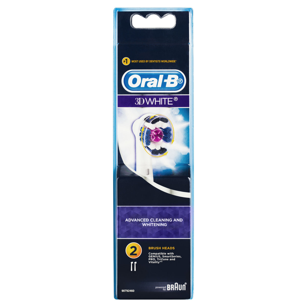 Oral-B 3D White replacement toothbrush heads 2 pack – product image