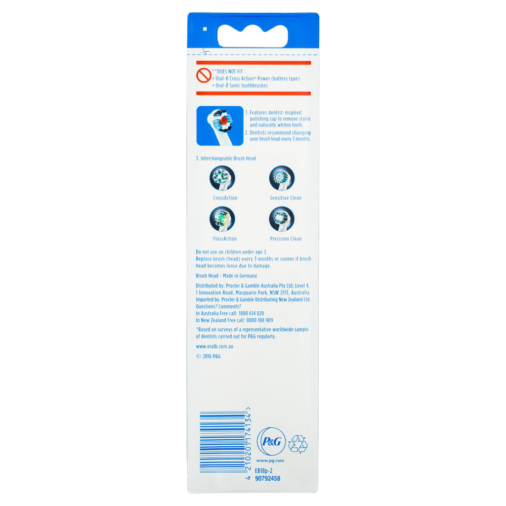 Compatible with Oral-B electric toothbrushes – 3D White heads