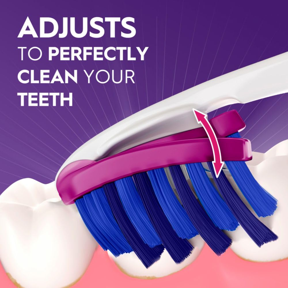 Gently polished bristles on Oral-B toothbrush removing stains
