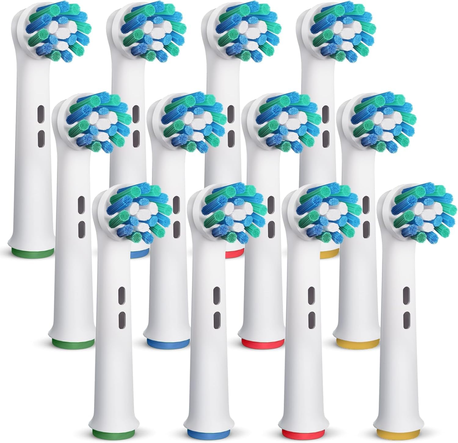 GENKENT cross-action replacement toothbrush heads for Oral-B Braun - 12 pack, compatible with Pro 500-8000 series