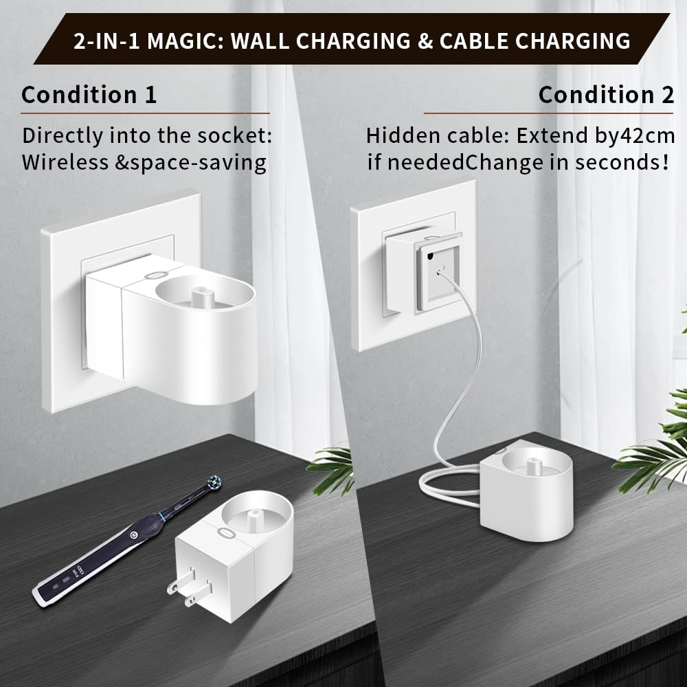 Compact travel-friendly Oral-B charger design
