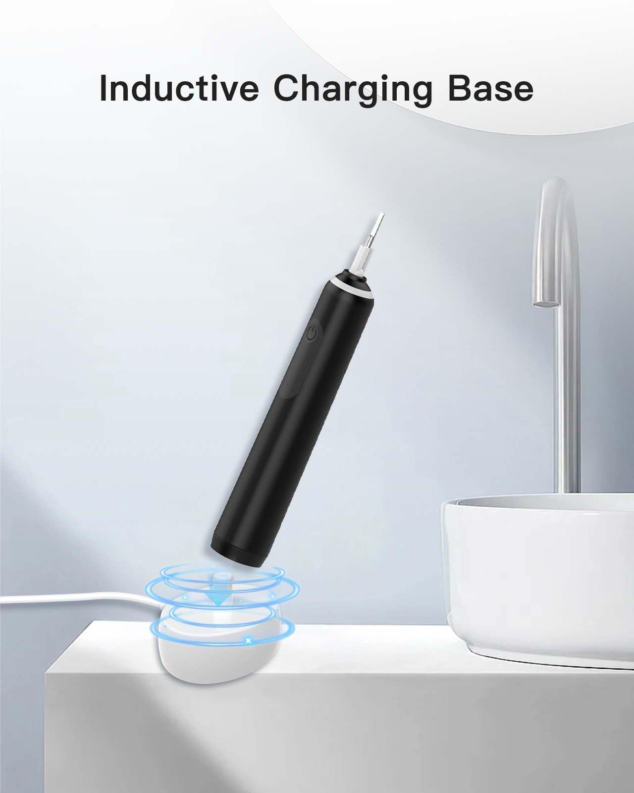 Compatible with multiple Oral-B models – waterproof white charger base