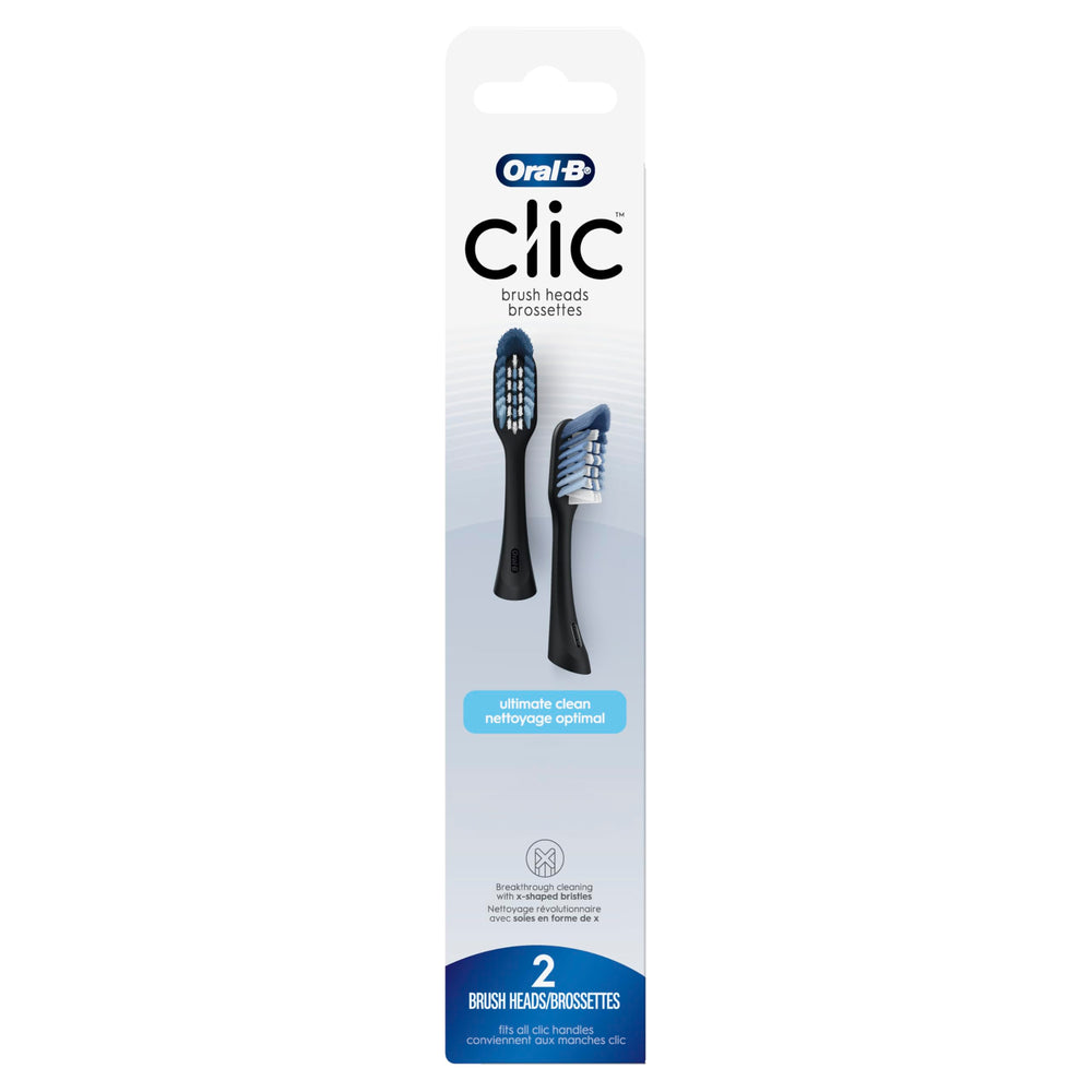Oral-B Clic replacement heads black 2-pack – front view