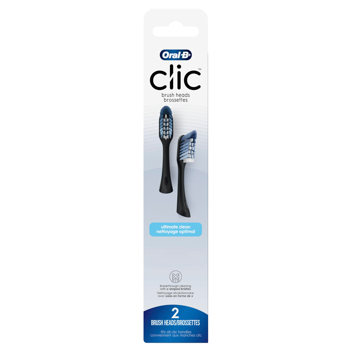 Oral-B Clic replacement heads black 2-pack – front view