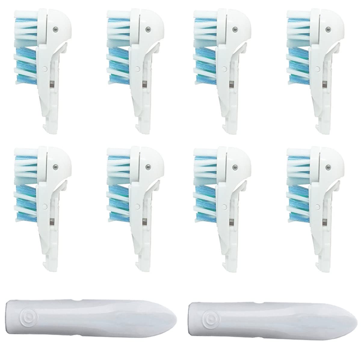 White Oral-B compatible replacement toothbrush head close-up - front view